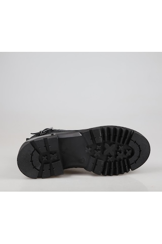 Castle Black 92538 Hakiki Deri Siyah Kadın Bot Siyah