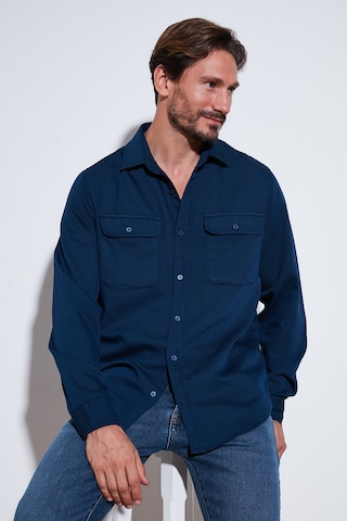 Buratti Pamuklu Çift Cepli Regular Fit Erkek Gömlek Cf25W128858 Indigo