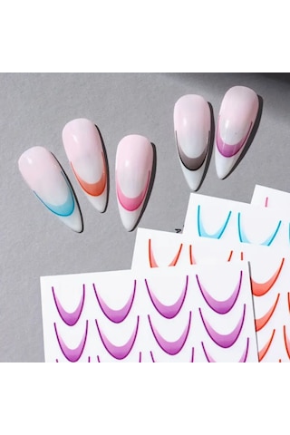 Nail Art Metal Folyo Stiker Metal Folyo Geometrik Stz-cs306 Beyaz
