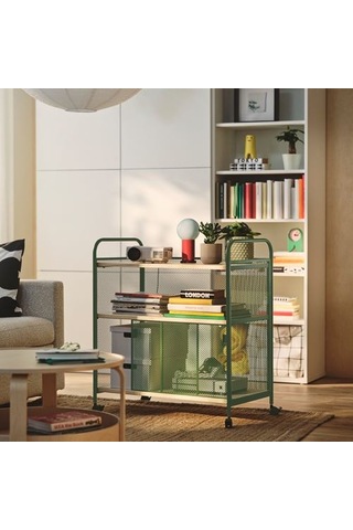 Ikea Nålmakare Servis Arabası, Koyu Yeşil-metal, 79x44x88 Cm