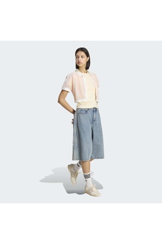 Adidas Originals Summer Glow Striped Cropped Kadın Pembe Polo Tişört Ky8140