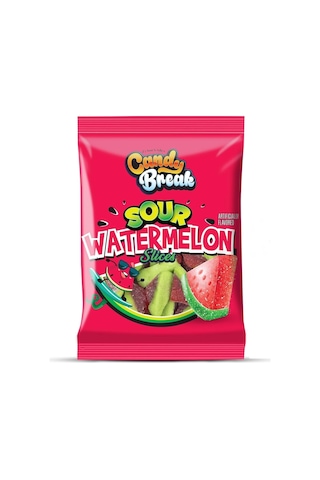 Candy Break Sour Watermelon Karpuz Aromalı Ekşi Yumuşak Şeker 113 G