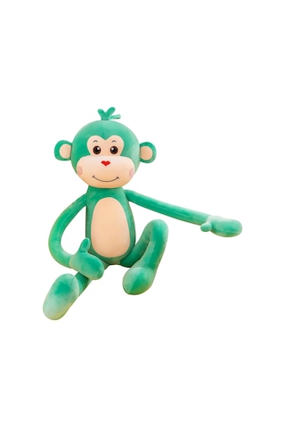 İthal Kumaş Sevimli Maymun Peluş Oyuncak 75 Cm Ekstra Yumuşak Canlı Renkli Uyku Ve Oyun Arkadaşı Yeşil