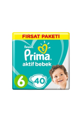 Prima Pampers Aktif Bebek Fırsat Paketi Bebek Bezi 13-18 KG 6 Beden 2 x 40 Adet 2'li