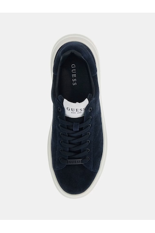 Guess Elba Hakiki Deri Erkek Sneaker Ayakkabı Fmtlbasue12 Mavi