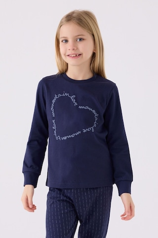 Kız Çocuk Lacivert Uzun Kol Pijama Takım Lacivert