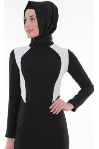 Nidya Moda Büyük Beden Elbise-4048Ks Siyah