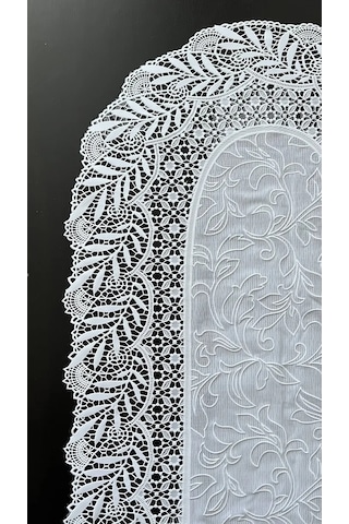 Best Price 34 Beyaz Oval Masa Örtüsü 277990545 Beyaz