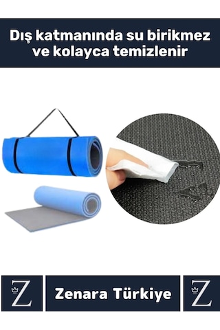 Özel Üretim Kompakt Taşıma Askılı Çift Taraflı Su Geçirmez Kamp Uyku Minder Yoga Pilates Matı 16 Mm Çok Renkli