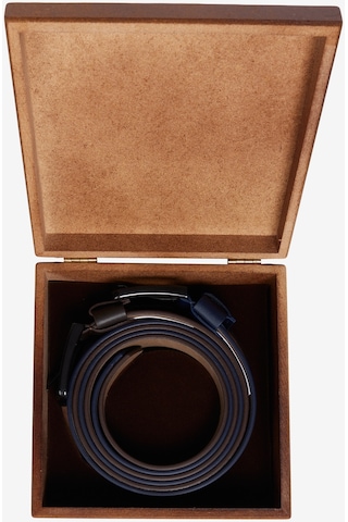 AC&Co / Altınyıldız Classics Erkek Lacivert-kahverengi Özel Ahşap Kutulu 2'li Kot Kemeri Seti Damat Bohçası Lacivert - Kahverengi