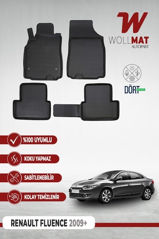 Renault Fluence Uyumlu Paspas 2009 Sonrası 3d Havuzlu Paspas Seti