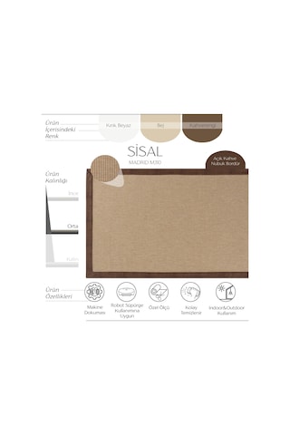 Cool Halı Madrid M310 Hav Toz Vermez Kolay Temizlenen Hasır Dokulu İnce Düğüm İthal Sisal Halı