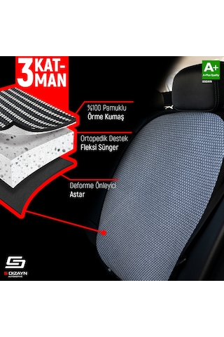 Oto Arka Koltuk Sırt Koruyucu Kılıf Füme Universal 2 Parça A+ Kalite