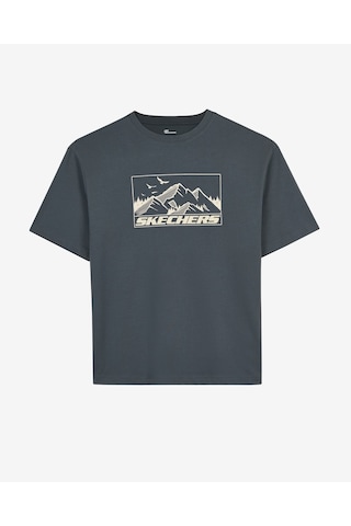 Skechers M Relax Fit Adventure T-shirt Erkek Gri S2620111-3998