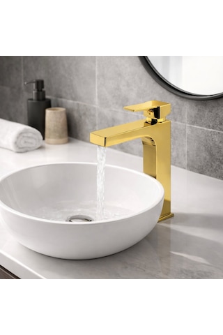 Newarc 941008 Aqua Çanak Tip Lavabo Bataryası Altın
