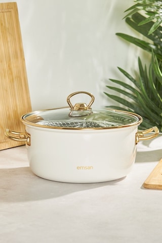 Emsan Nostalji Emaye Kızartma Tenceresi Bej