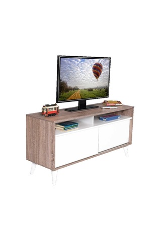 Retro Slide Tv Sehpası Latte-Diamond Beyaz