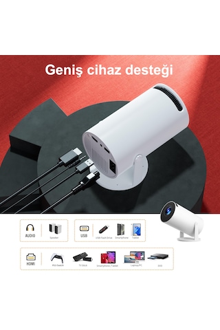 Magazashop HY300 UltraHD Projeksiyon Cihazı Beyaz