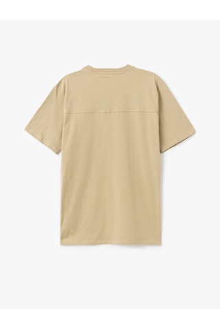 Koton Cep Detaylı Kısa Kollu Regular Fit Pamuklu Bisiklet Yaka Basic Tişört Bej 5sam10029hk Ekru