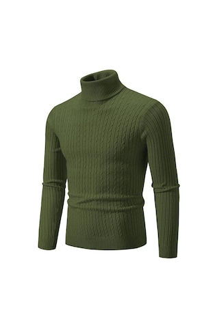 Yeni Erkek Yüksek Boyun Kazak Düz Renk Kazak Örme Sıcak Rahat Balıkçı Yaka Eşofman Yün Erkek Kış Açık Üstleri Açık Gri