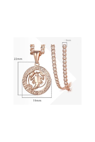 Saatcaddesi Pigado Astroloji Burçlar Kolye Rose Renk Özel Kutusunda Metal