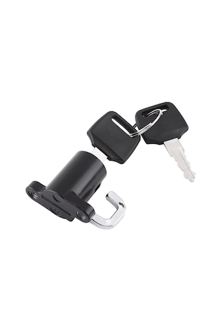 Yaozixa Motosiklet Kask Kilit Alüminyum Alyaş, 2 Anahtar İle Güvenli Takma, Motosiklet/skuter Uyumlu, Kolay Kurulum Siyah