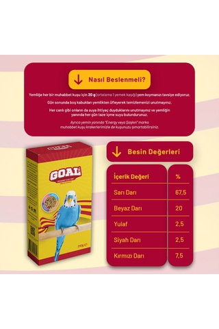 Goal Muhabbet Kuşu Yemi/gs 250 G - 6 Adet 250 G