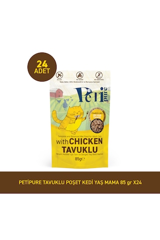 Tavuklu Yaş Kedi Maması 85 Gr X 24 Adet Jöle İçinde Parça Etli - Yetişkin Kedi