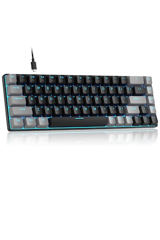 Magegee Mk-box 68 Tuş Kablolu Mekanik Red Switch Türkçe Q Gri-siyah Gaming Klavye