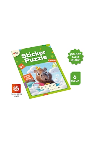 Playever Sticker Puzzle - Kapibara, Çıkartmalı Yapboz Etkinlik Kitabı