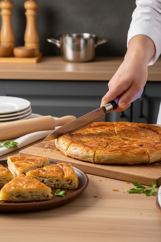 Chefline 5 Parça Lila Mutfak Bıçak Seti + Meyve Bıçağı Hediyeli Paslanmaz Çelik Lila