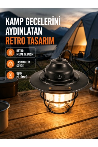Dekoratif Ve Fonksiyonel Taşınabilir Kamp Gece Lambası 70477664