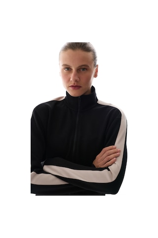 Penti Siyah İpeksi Dokunuş Silky Touch Paneled Fermuarlı Uzun Kollu Ceket