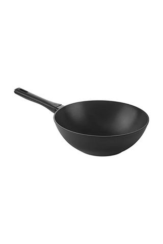 Granit Kaplamalı Wok Tava - 30 Cm, Ergonomik Tasarım 001 Siyah