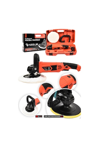 Assur 1200w Polisaj Makinesi Devir Ayarlı 180mm Pasta Cila-2577
