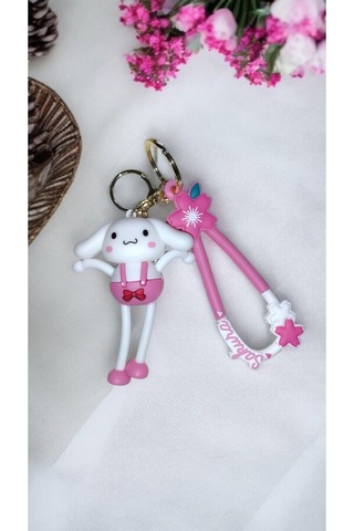 3d Büyük Boy Sevimli Cinnamoroll Anahtarlık / Çanta Süsü