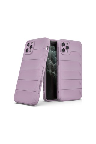 Apple iPhone Uyumlu 11 Pro Kılıf Elde Tutma Kolaylıkla Kaydırmaz Kenar Line Dizayn Optietnik Kapak Mor
