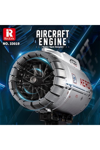 Reobrix Technic 33019 Uçak Motoru Aircraft Engine Batarya&motorlu Yaratıcı Yapı Blok Seti Building Blocks - 1813 Parça