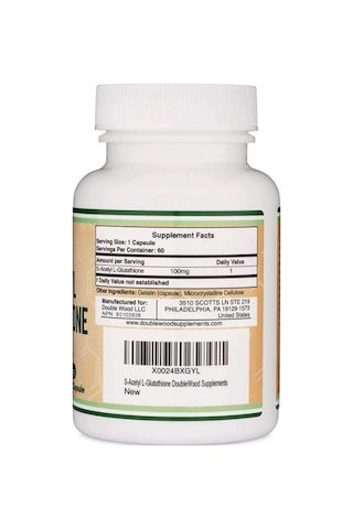 Double Wood S-acetyl L-glutathione 100mg 60 Capsul. Abd Menş...