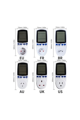Besthome1 Dijital Elektrik Tüketim Ölçer - Watt Voltaj Frekans Maliyet Takip Cihazı