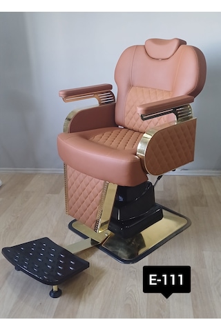 Egeli Berber-kuaför Koltuğu-hidrolikli-gold Nikelajlı-kahve