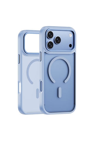 Apple iPhone Uyumlu 17 Pro Max Kılıf Wiwu Fgg-012 Armorpro Serisi M-safe Özellik Parmak İzi Bırakmayan Açık Mavi