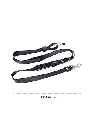 Swissplus Urban Paws Noir Black Hands-free Ayarlanabilir Köpek Kordonu 20mm Siyah