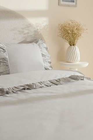 Karaca Home Viento %100 Pamuk Çift Kişilik Nevresim Takımı Gri Gri