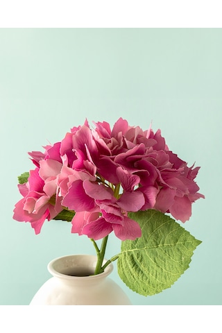 Hortensia Tek Dal Yapay Çiçek Açık Mor