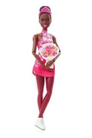 Barbie Buz Pateni Sporcusu Siyahi Bebek Hcn31