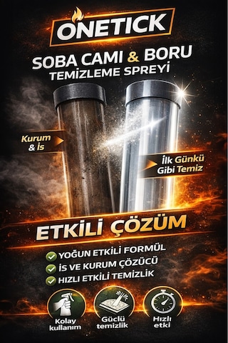 Pelet Soba Camı Temizleme Ve Şömine Soba Camı Temizleme Spreyi 500ml İs Ve Kurum Temizleme