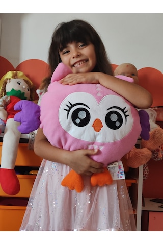 Peluş Yumuşak Oyuncak Ve Yastık - Sevimli Oda Dekoru Ve Uyku Arkadaşı Yıkanabilir Baykuş Kız