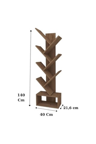 Reyo Home Erine 8 Raflı Zikzak Kitaplık Atlantik Çam Çok Renkli