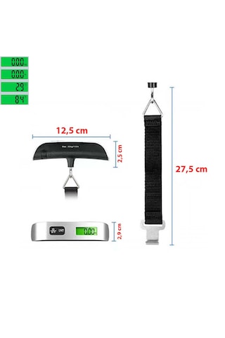 Zhibo Dijital El Bagaj Bavul Tartısı Seyahat Çantası Valiz Vb. Kantarı Fonksiyonlu Terazi Max 50 Kg